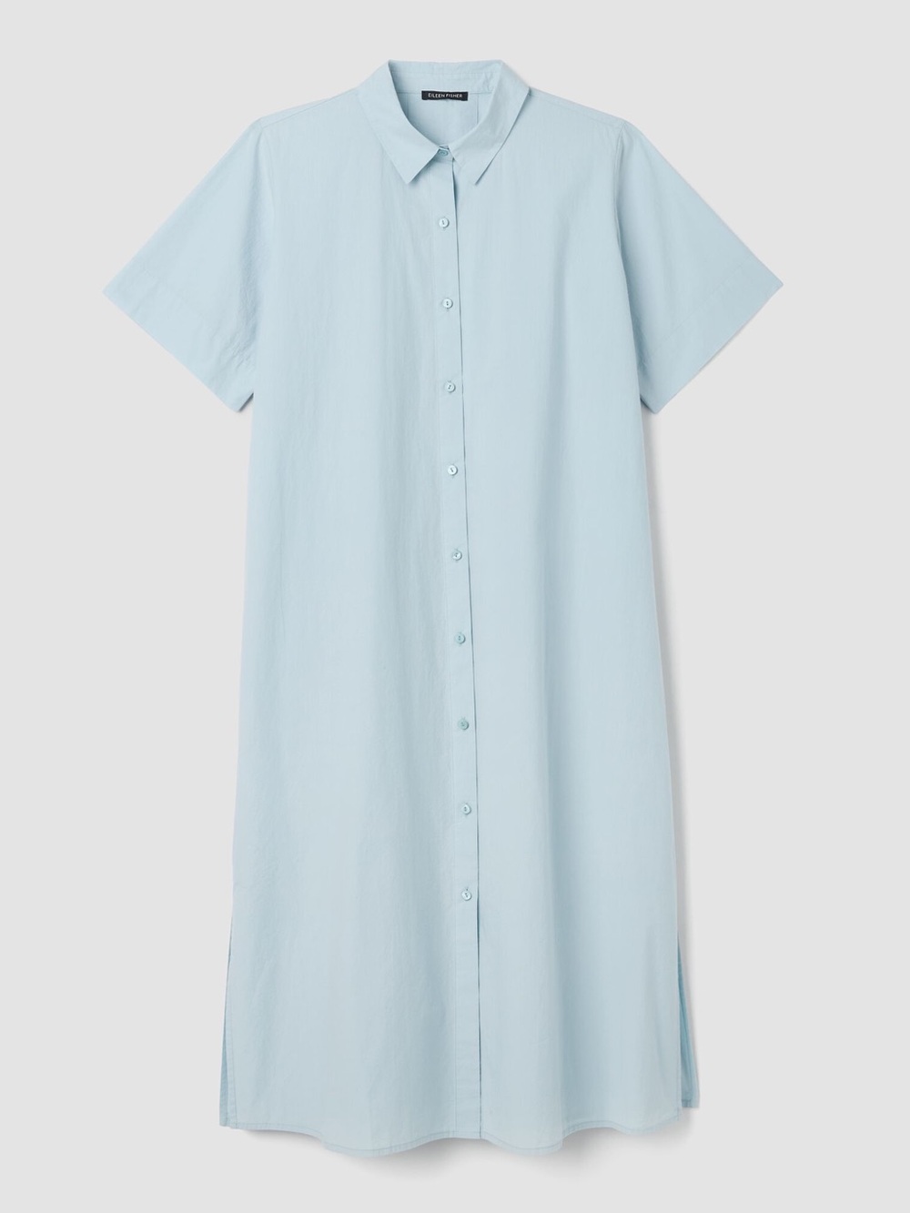 EILEEN FISHER Washed Organic Cotton Poplin Classic Collar Shirtdress' - Pale Sky